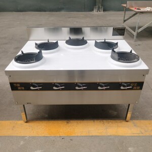 弧形五头麻辣烫专用灶台带长明火商用张杨亮国福煤气天然气燃气灶