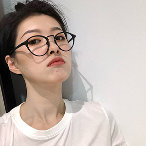 圆眼镜框女可爱韩版