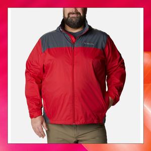 海外购Columbia哥伦比亚舒适专柜男式冲锋衣红色大码宽松夹克外套
