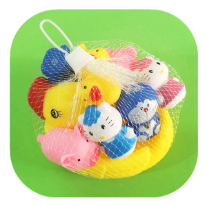 新款搪胶儿童洗澡戏水玩具宝宝捏捏叫小黄鸭子母鸭婴儿游泳馆玩具