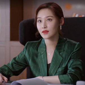 当天真遇见爱情郭媛媛荣梓希同款绿色西装套装时尚百搭女私人定制