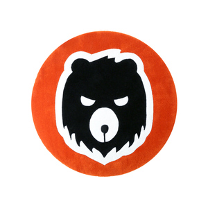 mcrew furybears熊头时尚潮流居家家居手工织橘色圆形加厚地毯垫