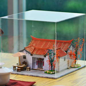 diy小屋建筑模型古式村落手作学生手工作业实验屋制作拼装小房子