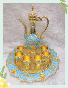 俄罗斯风情锡制酒壶酒具 酒杯酒吧银锡酒具酒店金属酒壶酒杯托盘