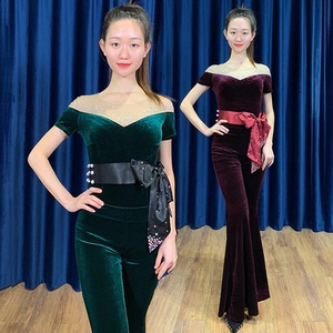 女东方名媛培训马小薇老师形体礼仪练功服套装修身走秀模特训练服