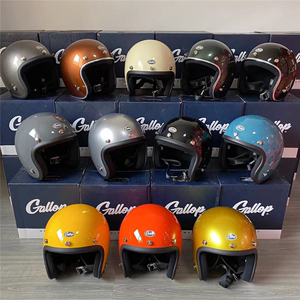 台湾Gallop素色纯色复古头盔姜戈四分之三小盔体SNS，DOT认证