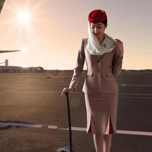 阿联酋航空空姐制服职业套装女物业酒店售楼部空乘礼仪工作服定制3人