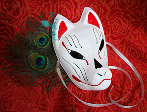 动漫原版周边道具京骚戏画稻荷cosplay面具狐狸面具日式和风面具