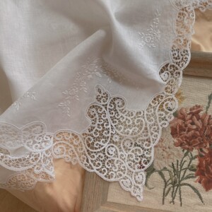 抽纱之王老货进口亚麻青州府蕾丝花边非遗工艺桌布台布窗帘床盖品