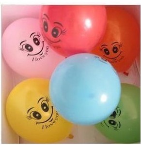 节日用品 加厚笑脸气球批发 黑眼睛 送您微笑气球 汽球批发混色