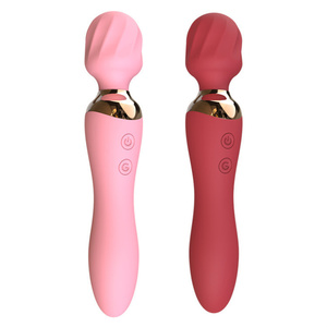 焕彩加温AV前后震动棒硅胶USB充电10频大头红粉色女自慰情趣用品