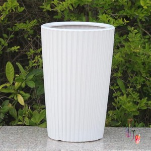 北欧陶瓷大花盆家用客厅落地清仓白色高筒大号特大发财树天堂鸟盆