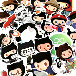 24张github章鱼猫macbook贴纸笔记本电脑github贴纸gitshop汽车贴