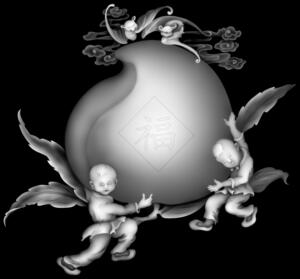 福 雕刻机灰度图立体三维精雕图bmp格式圆164