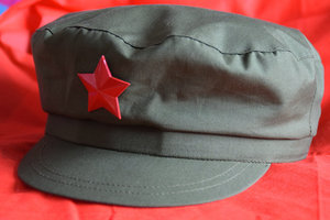 65式的确良解放帽红卫兵帽子老式军帽(后期复刻版)