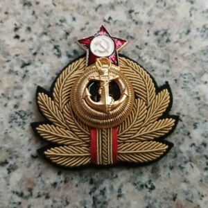 苏联海军军官刺绣帽徽