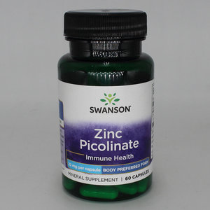 swanson吡啶甲酸锌zinc picolinate矿物质吸收免疫抗氧化酶22mg60
