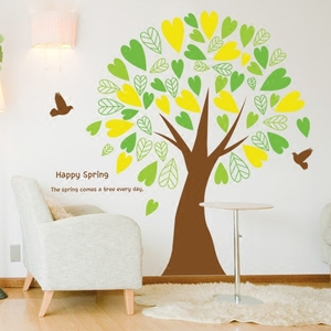 卡通爱心树墙贴儿童房卧室背景装饰贴纸幼儿园教室布置墙画大树贴