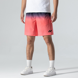 尤尼克斯夏季冰丝速干休闲短裤男女运动羽毛球渐变粉色白色五分裤