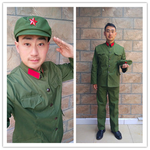 老式军装65式 芳华同款怀旧老干部服的确良面料解放老兵表演服装