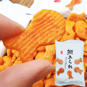 日本进口零食品哈露雅鲷鱼烧形香脆米饼75g微甜膨化食品休闲小吃