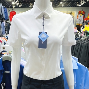 白衬衫女短袖夏季薄款免烫竹纤维上班面试机关单位职业装衬衣半袖