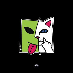 tlp反光车贴 ripndip潮牌滑板中指猫外星人宠物猫艺术卡通贴纸