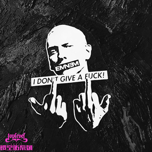 tlp镂空车贴 埃米纳姆姆爷eminem说唱rapgod中指鄙视防水无痕车贴