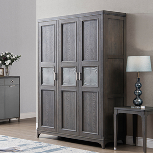 格子衣柜组合实木