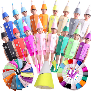 启天服饰有限公司淘宝少儿第七届小荷风采七彩画笔舞蹈表演服装蜡笔