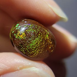【月成】纯天然小众彩色宝石椭圆蛋面切割墨西哥火玛瑙裸石未镶嵌