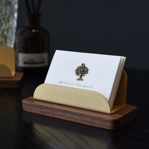名片展示架高级木质名片盒高档卡片桌面架座卡盒盒子前台定做定制