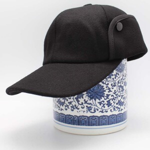 正品老字号马聚源经典老北京圆顶呢子帽 秋冬季中老年护耳帽子