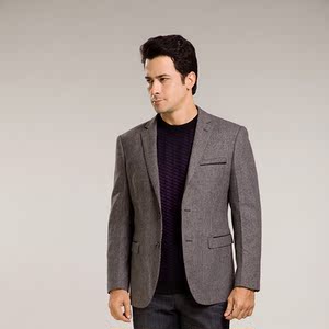 playfox金狐狸男士西装 羊毛毛呢西服商务休闲外套 秋冬韩版西服