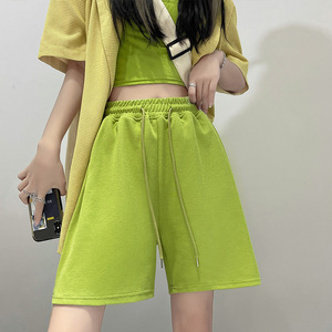 【奥戴尔面料】灰蓝运动短裤女夏季外穿宽松阔腿裤休闲百搭五分裤