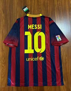 13/14巴塞罗那巴萨主场球迷版球衣足球服 连正版10号梅西印号印字