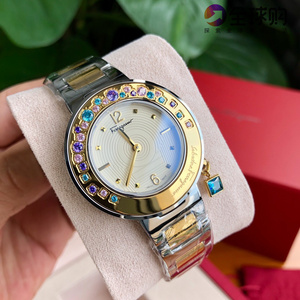 欧美ferragamo/菲拉格慕石英手表 正品彩钻款时尚女士腕表 钢带款