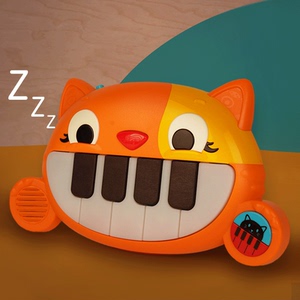 比乐btoys迷你猫琴大嘴电子琴幼儿手指按压音乐玩具6-9月一岁宝宝