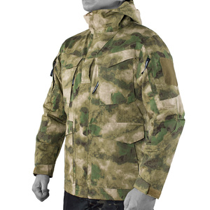 战术外套美式M65风衣迷彩外套大衣户外防风防水冲锋衣AT-FG废墟绿