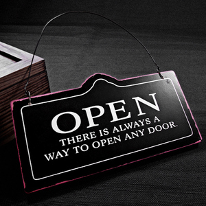 欧式复古迷你双面字小挂牌open close