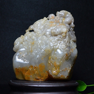 石致轩寿山石老性坑头冻石九螭戏珠印章摆件名字手工书法篆刻5280