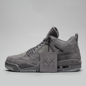 牛哄哄kaws x air jordan 4 aj4 联名酷灰 麂皮篮球鞋 930155-003