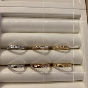 正品chanel/香奈儿 coco crush 18k米金 黄金菱格纹戒指男女对戒
