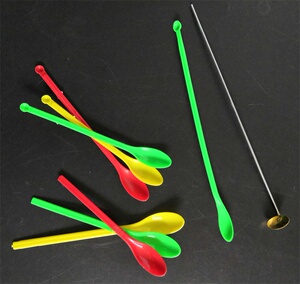 10/50/100支双头塑料药匙药勺铜燃烧匙化学实验室用教学仪器三色