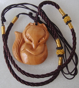 木雕摆件小狐狸