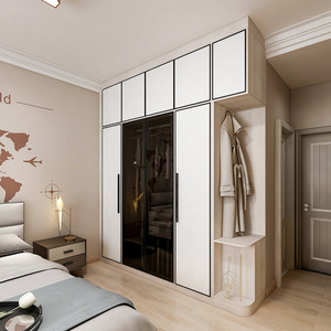 客来福茶色玻璃门衣柜整体衣帽间定制衣柜 全屋家具简约现代柜子