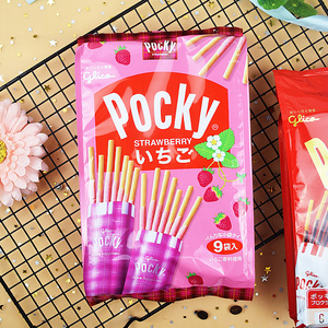 日本进口零食 百力滋袋装golico格力高百奇pocky草莓巧克力饼干棒