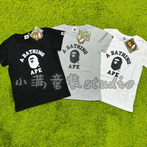 日单BAPE童装儿童猿人头猿人将军短袖T恤亲子男女童日本潮牌