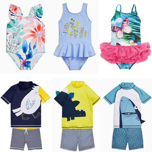 现货英国Next童装夏季男女童动物碎花星星条纹分体连体款儿童泳衣