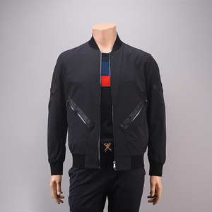 劲霸男装2023春秋金属拉链时尚茄克男微弹舒适织带夹克fkdc1143